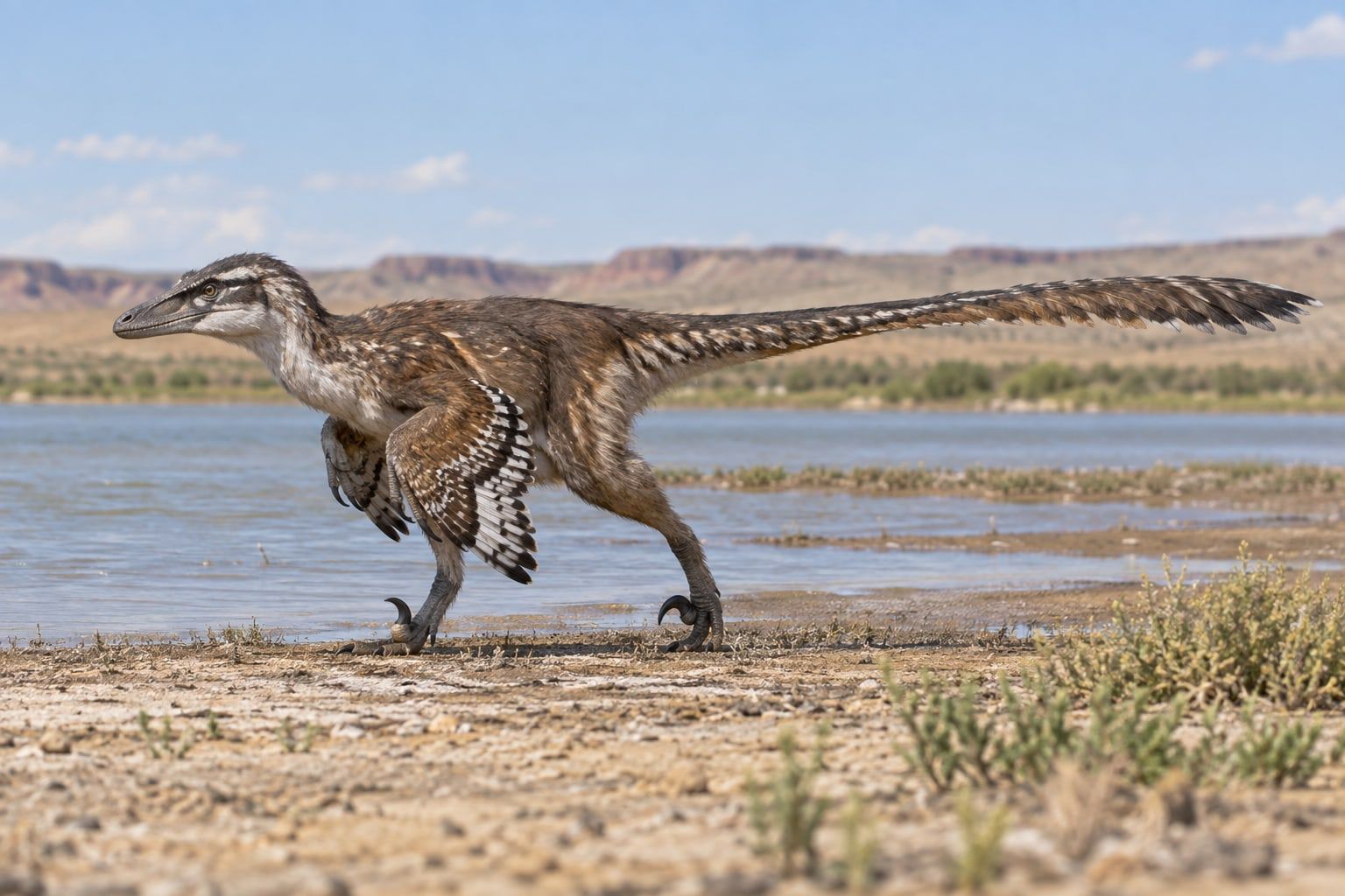 A life reconstruction of Achillobator in its habitat