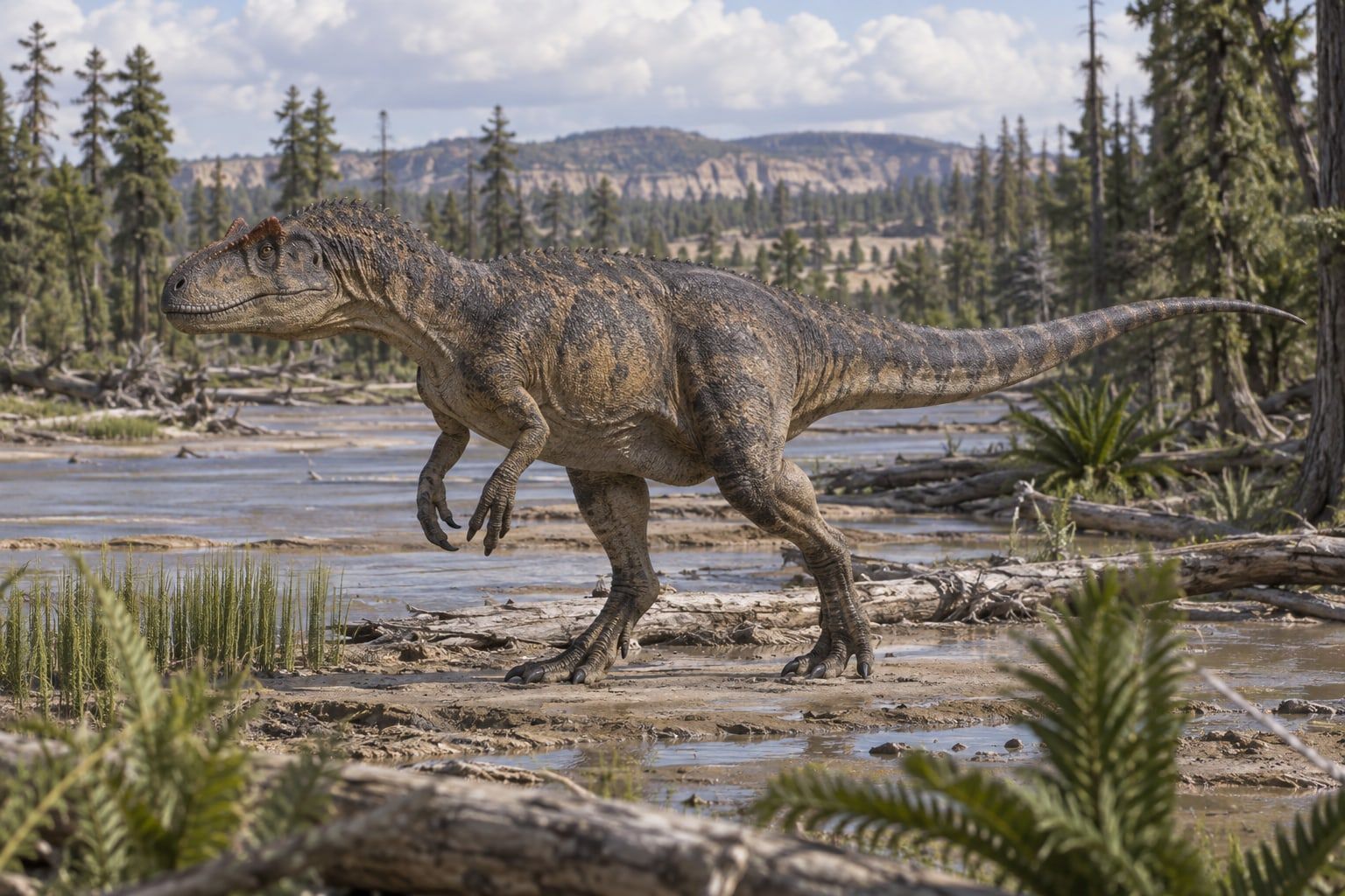 Allosaurus in its habitat