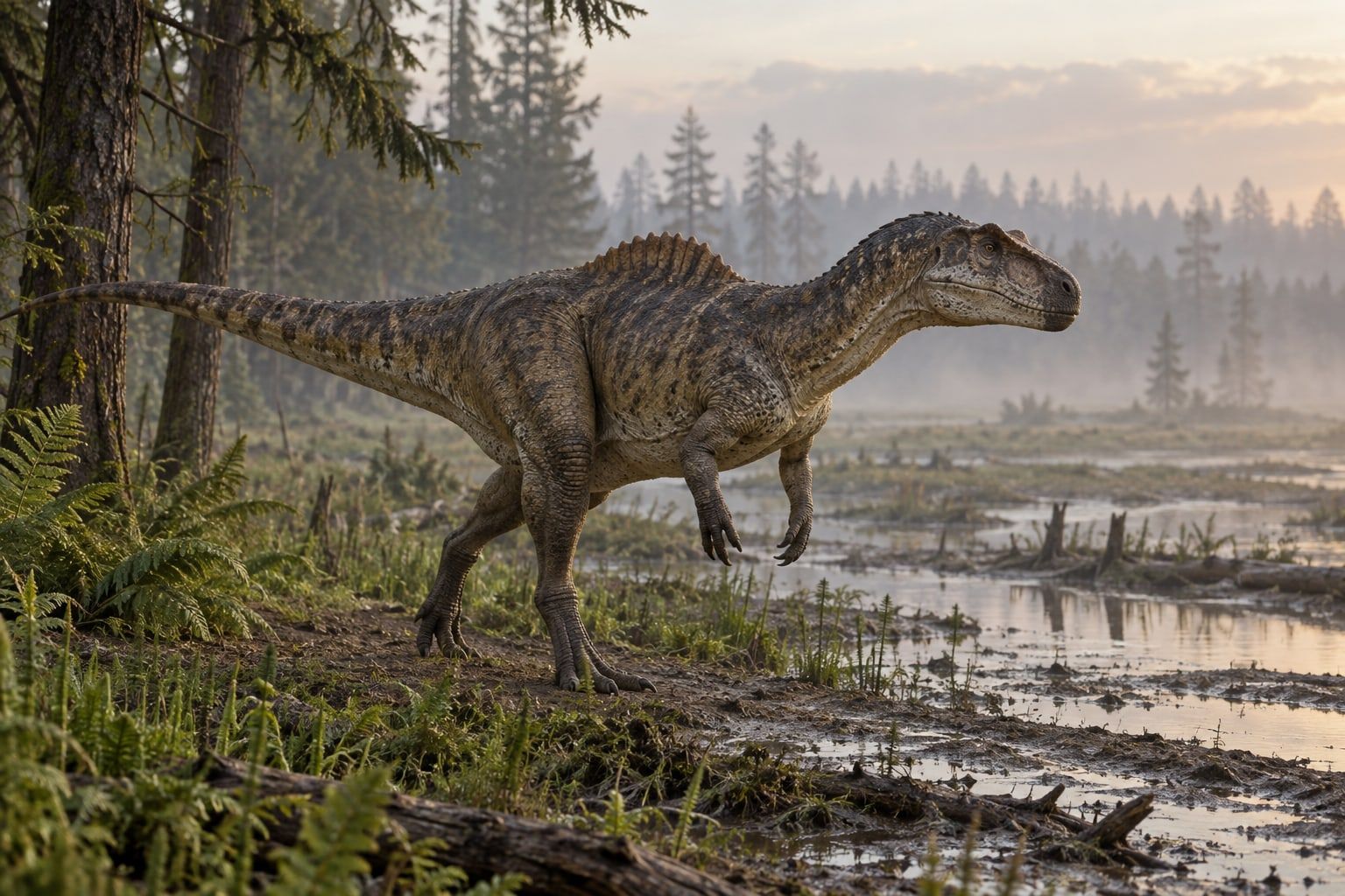 A life reconstruction of Altispinax in its habitat