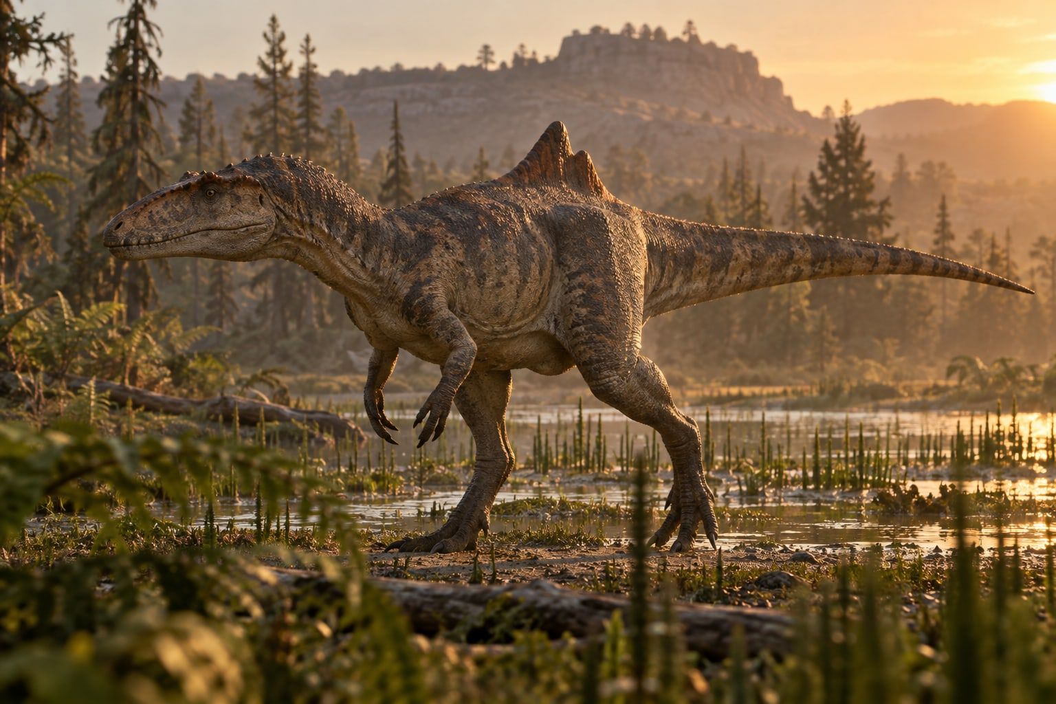 A life reconstruction of Concavenator in its habitat