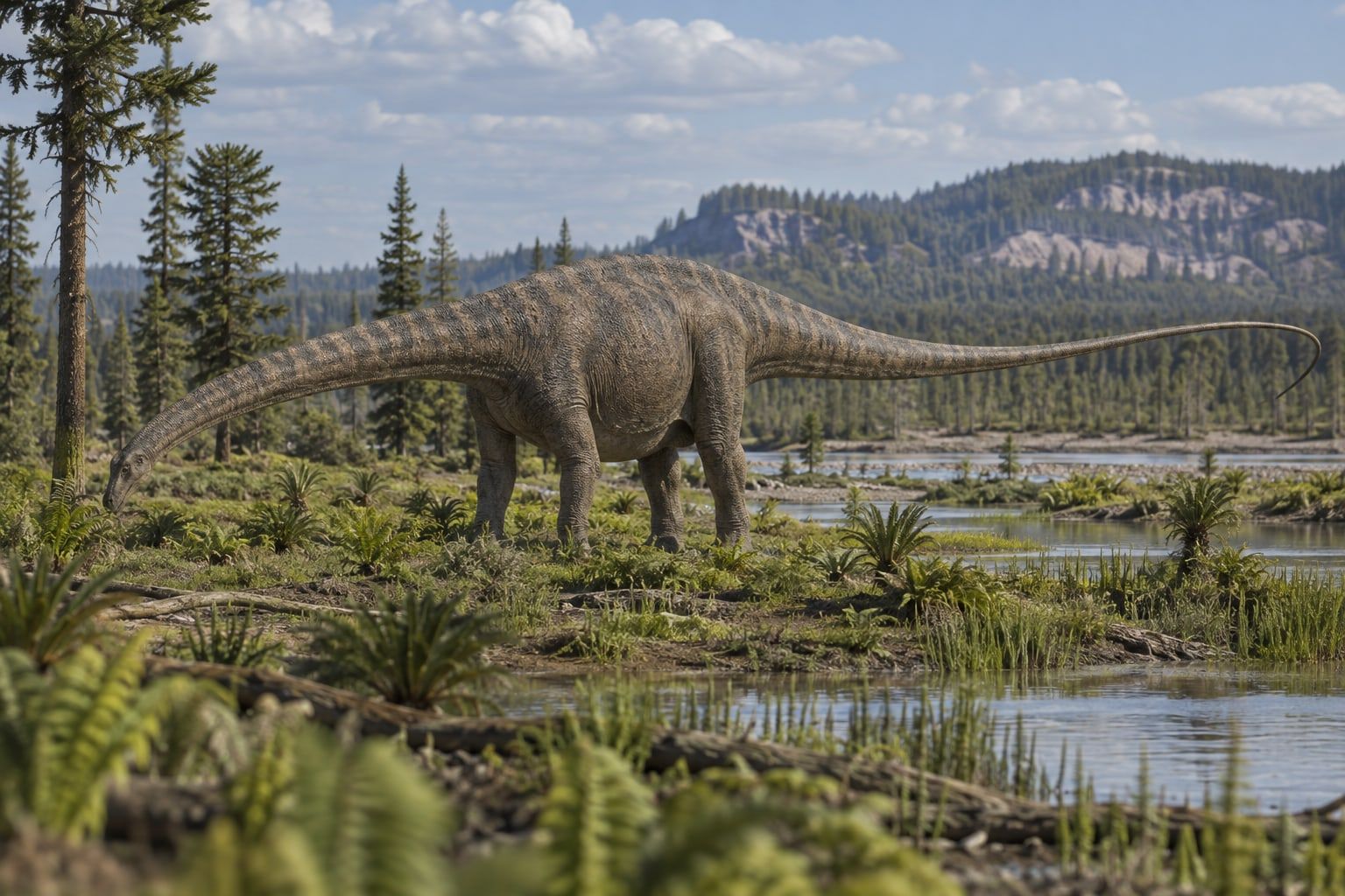 Diplodocus in its habitat