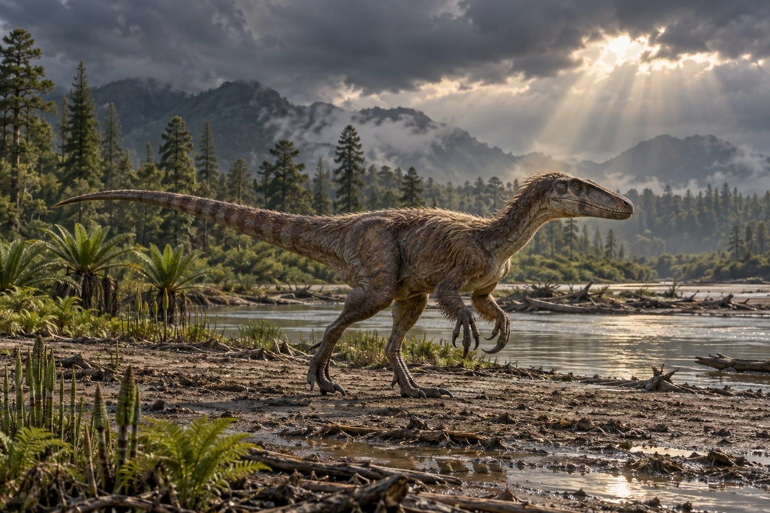 Fukuiraptor in its habitat
