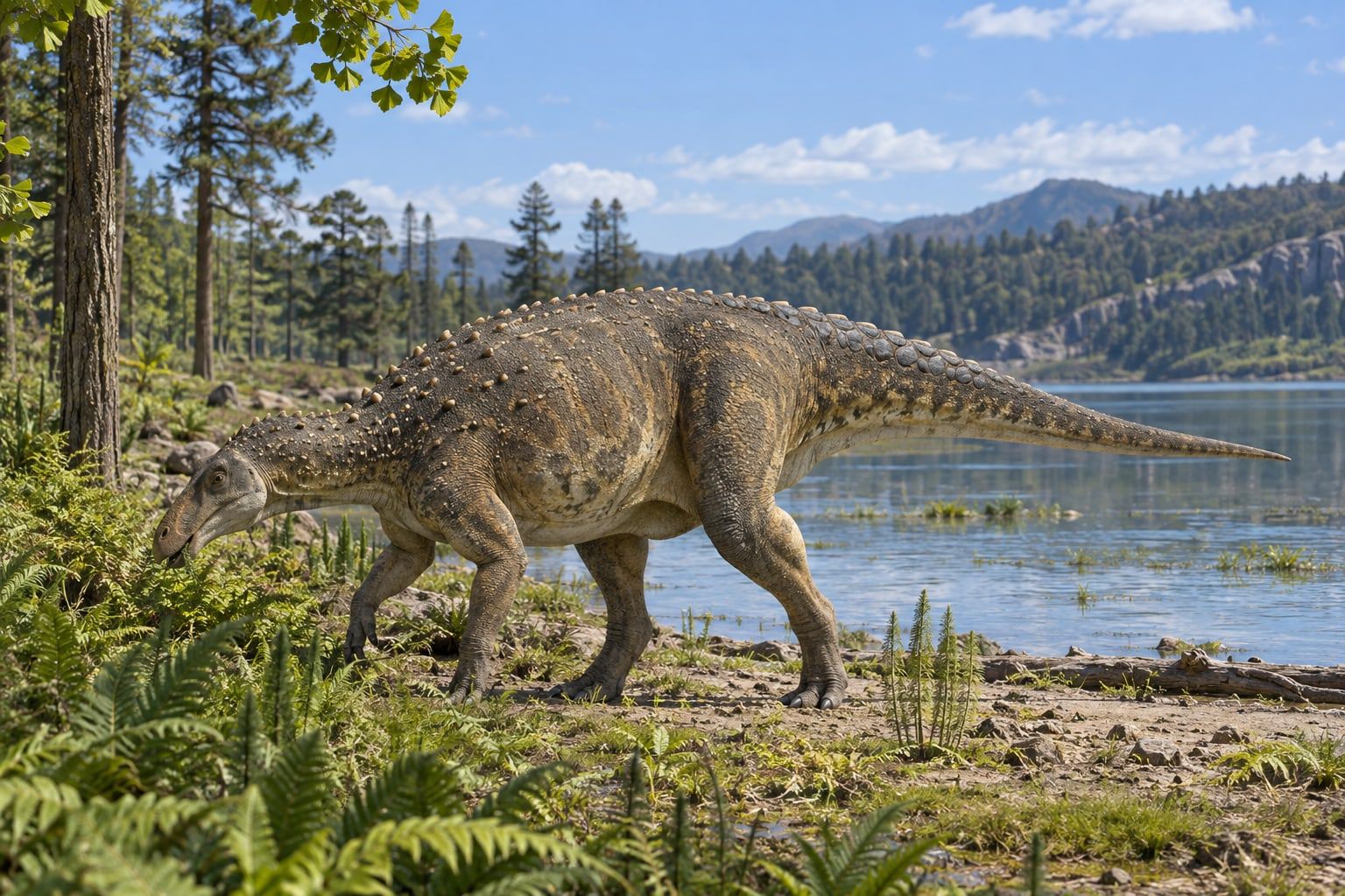 A life reconstruction of Haolong in its habitat