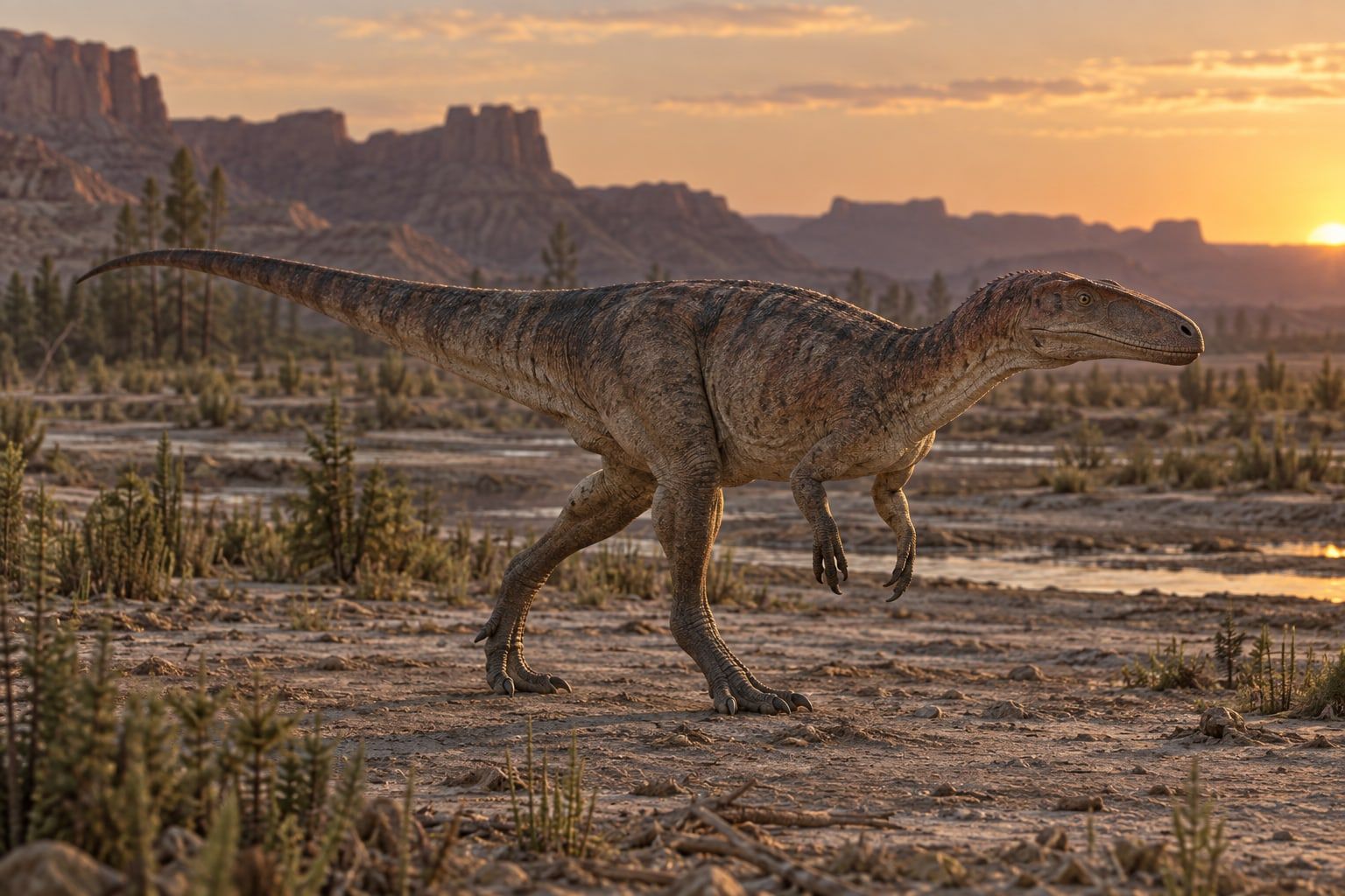Herrerasaurus in its habitat