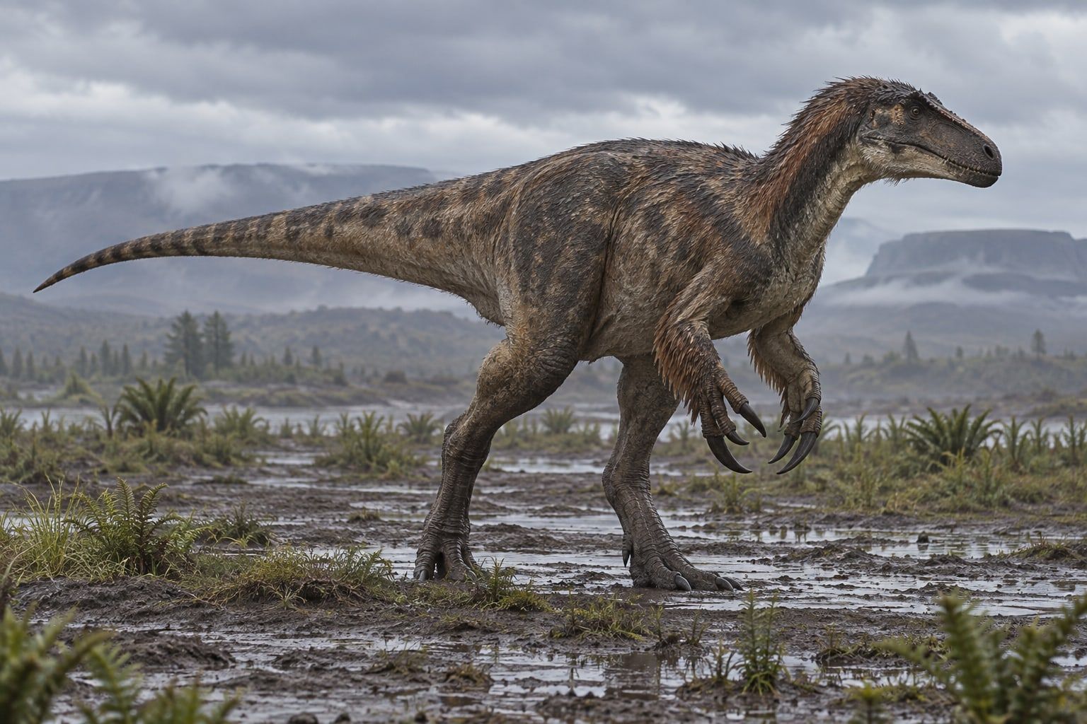 A life reconstruction of Maip in its habitat