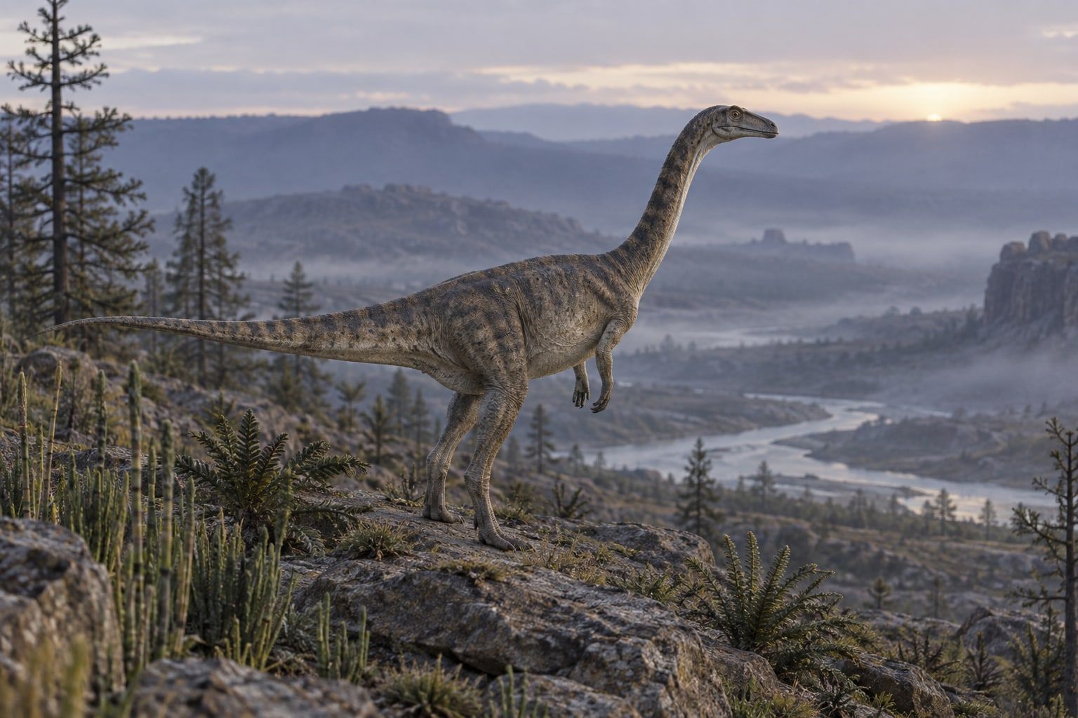 Massospondylus in its habitat