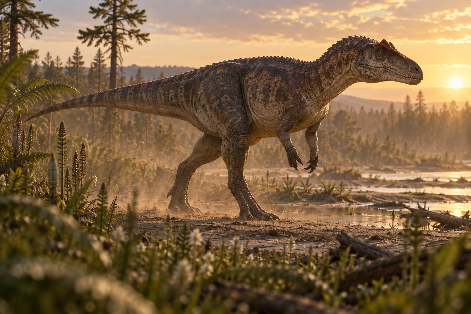 A life reconstruction of Neovenator in its habitat