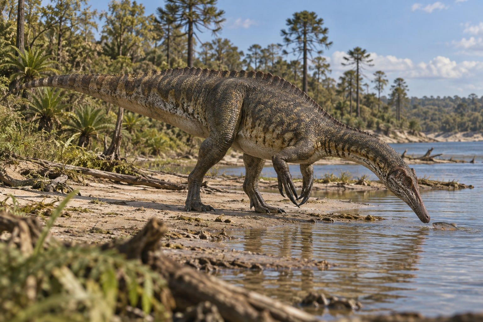 A life reconstruction of Oxalaia in its habitat