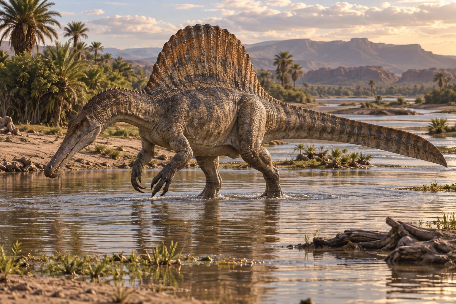 Spinosaurus in its habitat