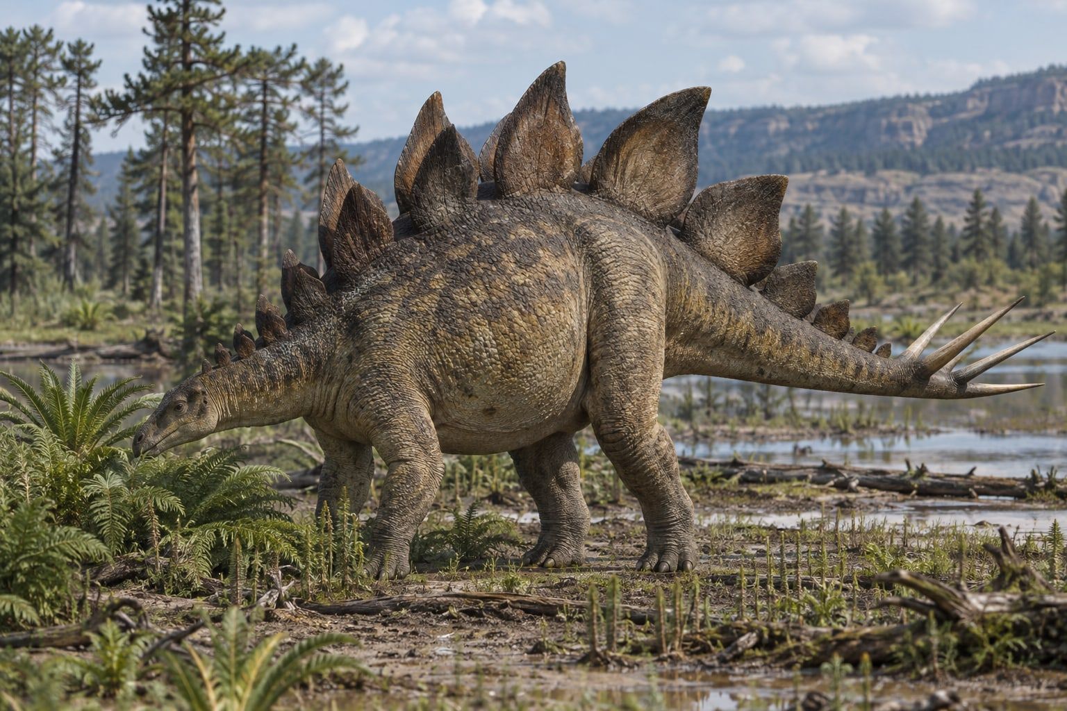 Stegosaurus in its habitat