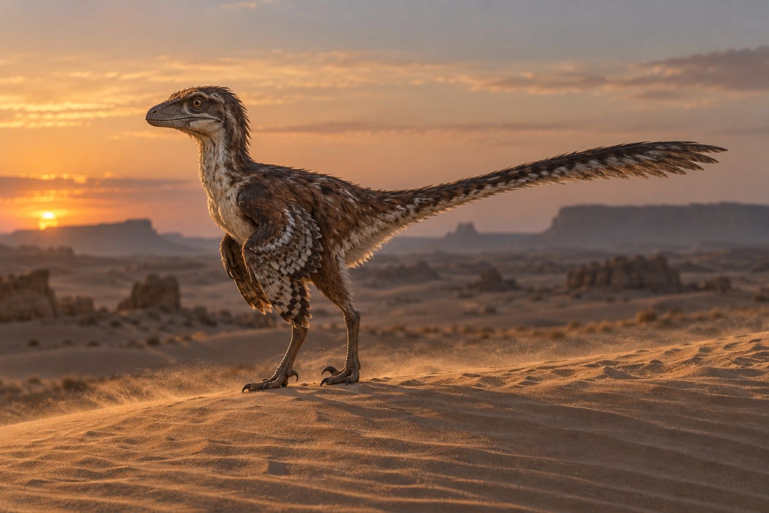 Velociraptor in its habitat