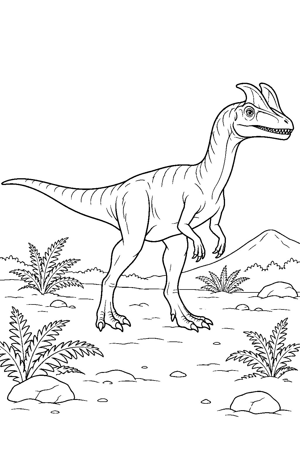 Dilophosaurus coloring page