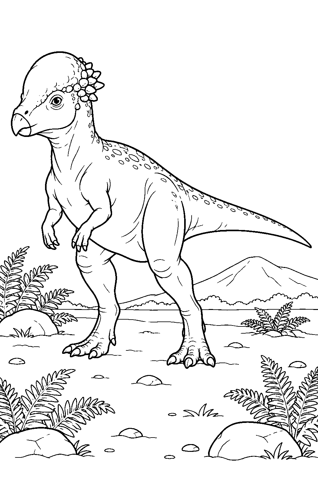 Pachycephalosaurus coloring page
