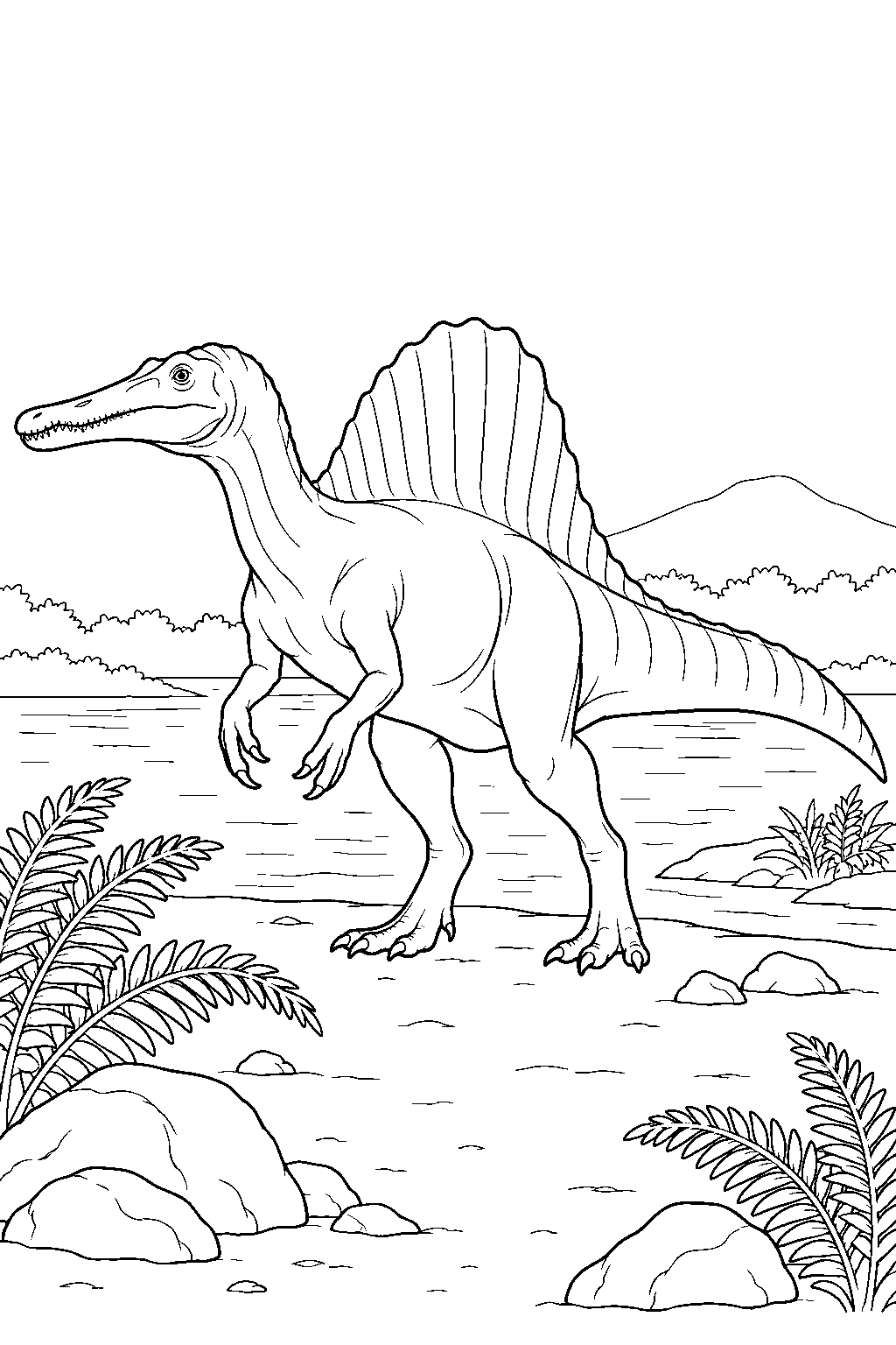Spinosaurus coloring page