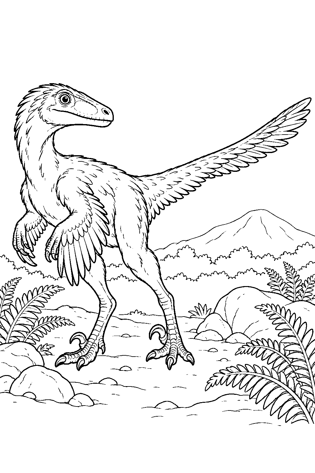 Velociraptor coloring page